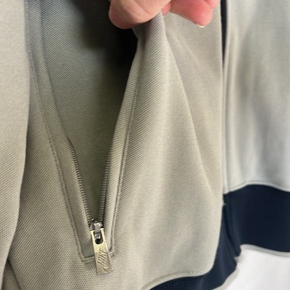 Mens Nike Track Jacket Full zip size Large Cotton blend grey/navy - Picture 5 of 15